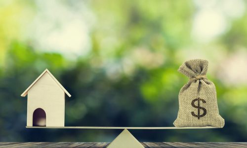 Money,And,Home,loan,mortgage.,Change,Home,Into,Cash,Concept.,Us,Dollar